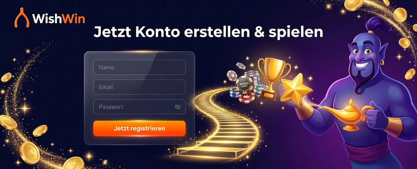 WishWin Casino Registrierung – Schritt-für-Schritt-Anleitung zur Kontoerstellung und zum Spielstart mit Bonus.